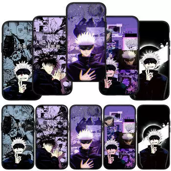 для Samsung Galaxy S24 S23 iPhone 16 15 14 Xiaomi Redmi Note 13 12 11 10 Plus 9 Pro Max X XR чехол для телефона Cartoon Jujutsu Kaisen Gojo Satoru OPPO Huawei for OPPO A53S 5G ceil