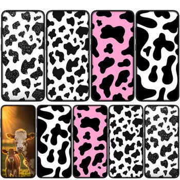 для Samsung Galaxy S24 S23 iPhone 16 15 14 Xiaomi Redmi Note 13 12 11 10 8 Plus 9 Pro Max X XR A16 A06 14C A15Чехол для телефона с принтом коровы OPPO Huawei Cover for iPhone 12 Mini болюс