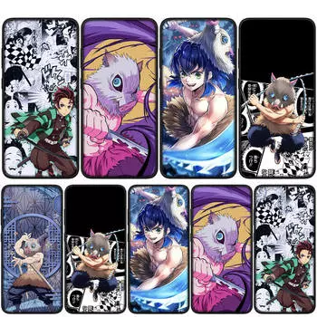 для Samsung Galaxy S24 S23 iPhone 16 15 14 Xiaomi Redmi Note 13 12 11 Plus 9 Pro Max X XR чехол для телефона Tanjirou Demon Slayer Inosuke OPPO Huawei Cover for Samsung Galaxy S10 Lite экрю
