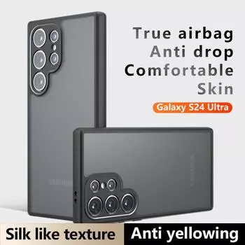 Для Samsung Galaxy S24 S23 S22 FE Plus Ультраматовый против отпечатков пальцев Прозрачный цвет Противоударный чехол из ТПУ с защитой от падений Не желтеющая задняя крышка S22 прозрачный