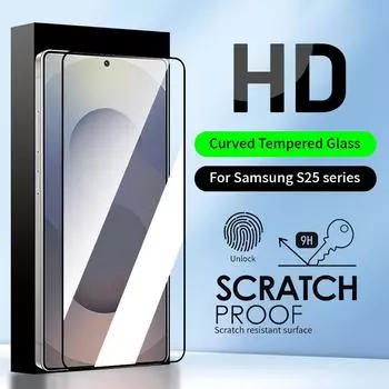 Для Samsung Galaxy S24 S23 S22 Ultra Plus полностью изогнутая защитная пленка из закаленного стекла S22 чёрный