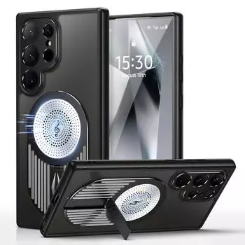 Для Samsung Galaxy S24 S23 S22 Ultra чехол с магнитной зарядкой Berlin Heat Dissipation Fragrance Holder матовый защитный чехол For Samsung S24Ultra чёрный