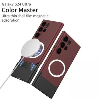 Для Samsung Galaxy S24 ultra 5G чехол для телефона матовый мобильный 360 противоударный ультратонкий магнитный защитный чехол с беспроводной зарядкой For Galaxy S24 Ultra