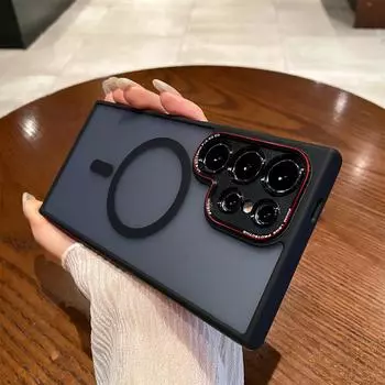Для Samsung Galaxy S24 Ultra Magsafe чехол приятный для кожи матовый магнитный бампер с беспроводной зарядкой противоударный защитный чехол for Galaxy S24 Ultra