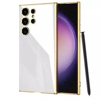 Для Samsung Galaxy S24 Ultra Plus чехол роскошный однотонный гальванизированный глянцевый мягкий силиконовый противоударный чехол-накладка аксессуары for Galaxy S24 Ultra&case only(no pen)