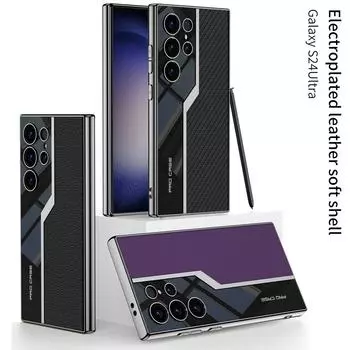 Для Samsung Galaxy S24 Ultra S23 Plus Ультратонкий чехол из ТПУ с гальваническим покрытием, мягкий противоударный защитный чехол из мягкой кожи, аксессуар for Galaxy S24&case only(no pen)