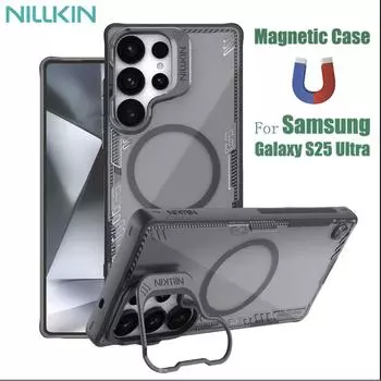 Для Samsung Galaxy S25 Ultra 5G чехол NILLKIN Iceblade Prop для магнитной защиты объектива камеры Hollow Protect Cover Samsung S25 Ultra чёрный