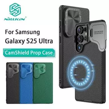 Для Samsung Galaxy S25 Ultra чехол для телефона Nillkin CamShield Prop магнитный жесткий PC+TPU чехол противоударный задняя крышка Samsung S25 Ultra чёрный