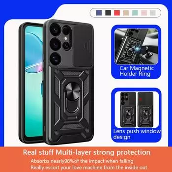 Для Samsung Galaxy S25 Ultra чехол с магнитным кольцом-подставкой чехол для телефона Samsung S25+ Plus S25Ultra S 25 Slide Lens Armor задняя крышка For Galaxy S25