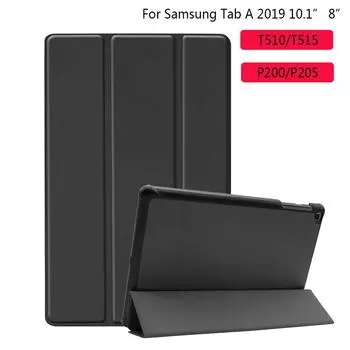 Для Samsung Galaxy Tab A 10.1 2019 T510 T515 Магнитные чехлы для планшета Tab A 8 дюймов SM-P200 SM-P205 S Pen Wake-Sleep Folding Folio Shell For Tab A 8 P200 P205 чёрный