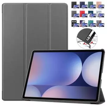 Для Samsung Galaxy Tab S10+ 5G SM-X820 SM-X826B 12,4-дюймовый магнитный чехол-подставка Trifold для Samsung Galaxy Tab S10 Plus 12,4 S10 Plus 12.4 2024 серый