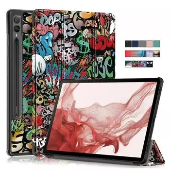 Для Samsung Galaxy Tab S9 Plus 12,4 дюйма S9 FE Plus 2023 чехол тройной кожаный чехол для планшета для Galaxy Tab S9 2023 чехол 11 дюймов Tab S9 Plus 12.4inch красный