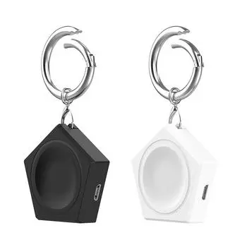 Для Samsung Galaxy Watch 3/4/5/6/Active 1/2 Мини-беспроводное зарядное устройство Type-C Дорожная зарядная док-станция Активный брелок Портативные детали белый