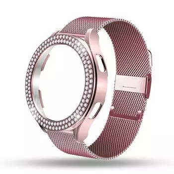 Для Samsung Galaxy Watch 5 4 44 мм 40 мм металлический ремешок браслет для Active 2 Diamond защитный чехол защитная рамка Galaxy Watch 4 40mm чистый/серебряный