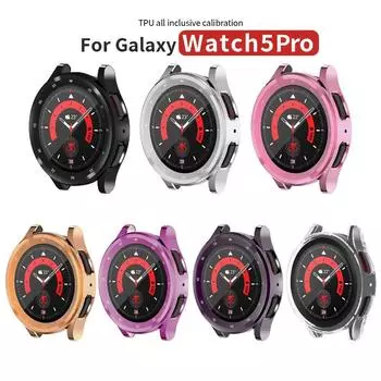 Для Samsung Galaxy Watch 5 Pro 45 мм бампер Watch5 Pro полное покрытие TPU Soft Shell Time Scale стекло защитный чехол для экрана прозрачный