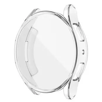 Для Samsung Galaxy Watch 6 защитный чехол для экрана 44 мм аксессуары, жесткий бампер для ПК/закаленное стекло HD с защитой от запотевания розовый