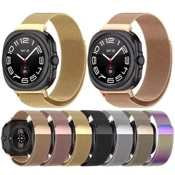 Для Samsung Galaxy Watch Ultra 47 мм Milan Magnetic Metal Steel Watch Band серебряный