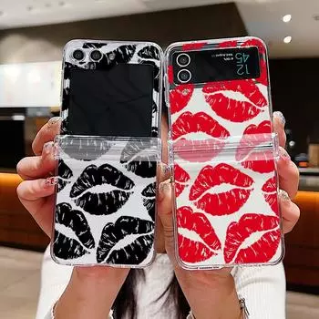 Для Samsung Galaxy Z Flip5 Flip4 Flip3 чехол для телефона ударопрочный прозрачный жесткий складной тонкий ПК красочные звезды мрамор рябь 3 части чехол Samsung Z Flip5