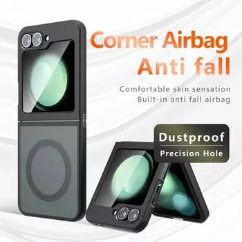 Для Samsung Galaxy Z Flip6 Flip5 Flip 5 6 матовый противоударный чехол TPU с защитой от отпечатков пальцев, устойчивый к падениям, не желтеющий, задняя крышка, корпус Z Flip5 прозрачный черный