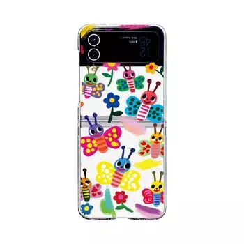 Для Samsung Galaxy Z Flip 4 3 чехол красочный узор бабочки окрашенный прозрачный складной противоударный прозрачный жесткий чехол аксессуары For Galaxy Z Flip 4