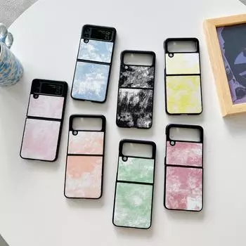 Для Samsung Galaxy Z Flip 4 3 чехол модный градиент текстура ткани силиконовый складной противоударный защитный чехол аксессуары for Galaxy Z Flip 4 розовый