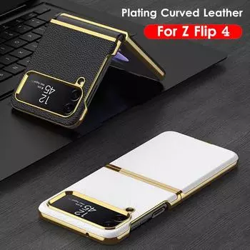Для Samsung Galaxy Z Flip 4 5g чехол с 3D-поверхностью кожаный матовый жесткий чехол для ПК для Z Flip4 5g Funda For Z Flip 4 фиолетовый