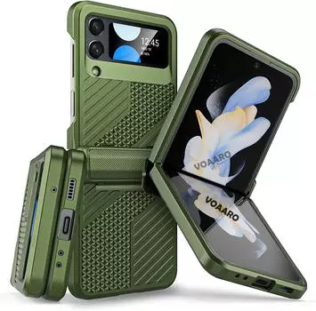 Для Samsung Galaxy Z Flip 4 5g Чехол Для Samsung Z Flip 4 Hinge Case Heavy-Duty Полуавтоматическая защита шарнира Ударопрочный чехол Case чёрный