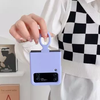 Для Samsung Galaxy Z Flip 4 Чехол Z Flip 3 5g Простое жидкое силиконовое кольцо с пряжкой для кожи - Удобная складная противоударная жесткая задняя крышка Galaxy Z Flip 3 жёлтый