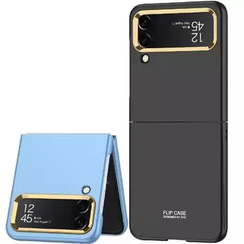 Для Samsung Galaxy Z Flip 4 ультратонкая цветная контактная линза с покрытием из металлического каркаса, комплексная защита, складной чехол для мобильного телефона For Galaxy Z Flip 4 светло-зеленый