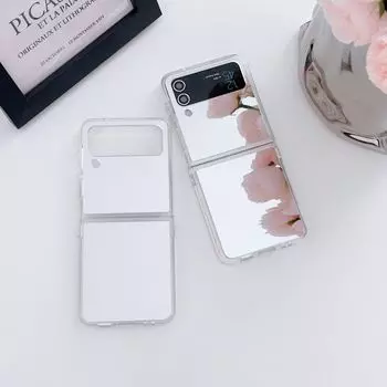 Для Samsung Galaxy Z Flip 4 Zflip 3 5g Zflip4 чехол-зеркало, силиконовый складной противоударный защитный жесткий чехол, аксессуары For Galaxy Z Flip 4