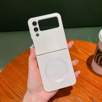 Для Samsung Galaxy Z Flip 4 Zflip 3 Для Magsafe Чехол Роскошная беспроводная зарядка Мягкие силиконовые матовые складные противоударные чехлы For Galaxy Z Flip 3 светло-фиолетовый
