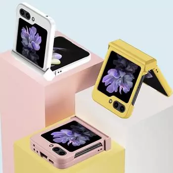 Для Samsung Galaxy Z Flip 5 однотонный чехол ультра жесткий ПК противоударный защитный чехол складной чехол для телефона с защитой шарнира