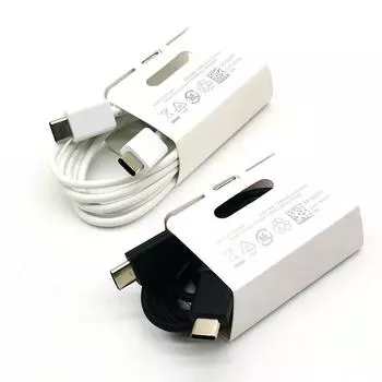 Для Samsung Galaxy Z Flip Fold 6 5 4 3 2 S24 S23 S22 S21 S20 A15 A35 A55 3A USB Type C - Type C кабель сверхбыстрой зарядки 1m белый