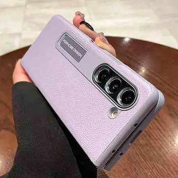 Для Samsung Galaxy Z Fold 3 4 5 чехол роскошный кожаный защитный чехол с подставкой против падения новый защитный чехол для Fold 5 Fold 4 For Galaxy Z Fold 5 белый