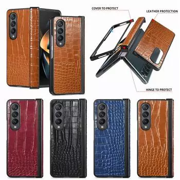 Для Samsung Galaxy Z Fold 4 3 чехол из крокодиловой кожи роскошный ультратонкий складной противоударный защитный чехол с защитой от падений аксессуары For Samsung Z Fold 4 красный