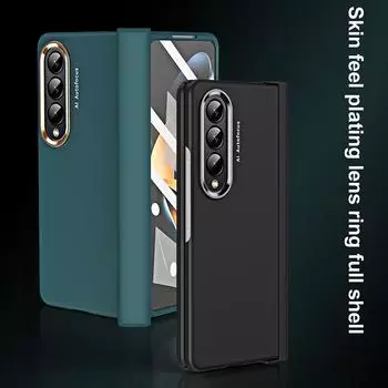 Для Samsung Galaxy Z Fold 4 5g Ультратонкий защитный чехол для телефона с петлями Легкий деловой чехол с защитой от падения с покрытием и кольцом для объектива For Galaxy Z Fold 4