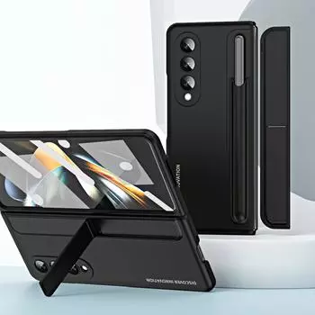 Для Samsung Galaxy Z Fold 4 5g Жесткий чехол с подставкой, противоударный чехол для телефона с держателем для ручки, ультратонкий чехол 2022 for Galaxy Z Fold 4 зелёный
