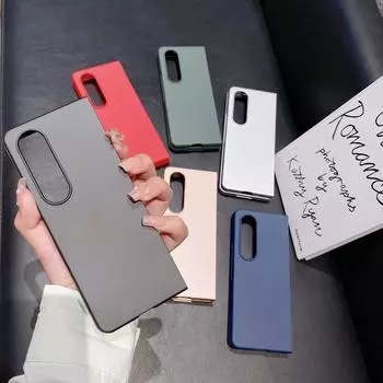 Для Samsung Galaxy Z Fold 4 Fold4 Чехол Роскошный ультратонкий кожаный матовый складной противоударный защитный чехол для ПК Жесткая задняя крышка For Galaxy Z Fold 4 синий