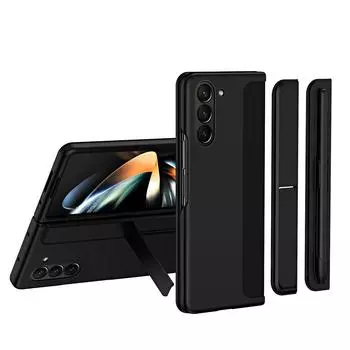 Для Samsung Galaxy Z Fold 5 4 3 чехол приятный для кожи матовый со съемным отделением для ручки подставка-держатель противоударный складной жесткий чехол for Galaxy Z Fold 3