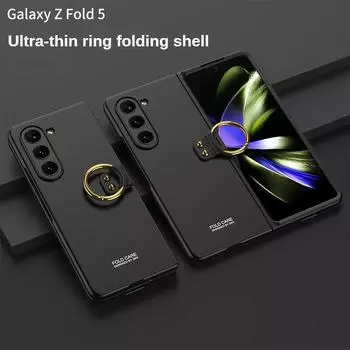 Для Samsung Galaxy Z Fold 5 чехол ультратонкий, приятный для кожи матовый держатель кольца складной противоударный защитный жесткий чехол аксессуар for Galaxy Z Fold 5