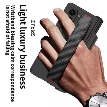 Для Samsung Galaxy Z Fold 5 чехол, приятный на ощупь матовый браслет, магнитный шарнирный держатель для ручки, ремешок на запястье с закаленной пленкой for Galaxy Z Fold 5&case only (no pen)