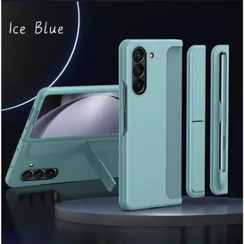 Для Samsung Galaxy Z Fold 6 5 4 3 Чехол Съемный держатель для стилуса Невидимый кронштейн Подставка Жесткий матовый чехол из ПК со стилусом и подставкой-держателем For Galaxy Z Fold 6 зелёный