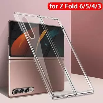 Для Samsung Galaxy Z Fold 6 5 4 3 2 Fold6 Fold5 Fold4 Fold3 Fold2 Прозрачный защитный чехол Жесткий ПК Прозрачный бампер Z Fold6 Fold5 Fold4 Fundas Z Fold3