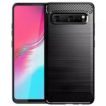Для Samsung S10 5G силиконовый полный защитный матовый мягкий чехол для телефона для galaxy s10 5g противоударные чехлы из углеродного волокна Coque Fundas Samsung S10 5G чёрный