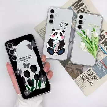 Для Samsung S10e S6 S7 Edge + S22 S23 + Ultra M32 M33 M54 Чехол для телефона Симпатичный модный прозрачный мягкий силиконовый матовый противоударный чехол из ТПУ для Galaxy Бампер Samsung J1 2016