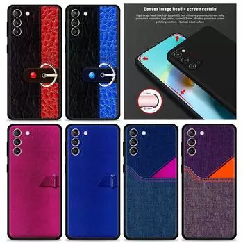 для samsung s21 чехол Galaxy s20 fe s21 ultra s20 s22 s10 plus s22ultra Note 20ultra 10plus чехлы кожаный кошелек джинсы текстура Samsung S22 5G