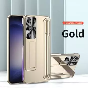 Для Samsung S23 Ultra 5g Роскошный S Pen Slot Аксессуары для сотовых телефонов Чехол для Samsung Galaxy S23 Ultra S 23 Plus Чехол-подставка for Galaxy S23 чёрный