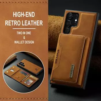 Для Samsung S23 Ultra кожаная сумка с защитой от пота, чехлы для телефонов для Samsung Galaxy S23 Ultra S 23 Plus, чехол-держатель с слотом для карт for Galaxy S23 чёрный