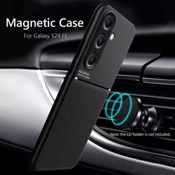 Для Samsung S24 FE Чехол Магнитный Чехол Мягкая Рамка Funda Для Samsung Galaxy S24 FE S24FE Чехлы для Телефонов Capa For Galaxy S24 FE чёрный