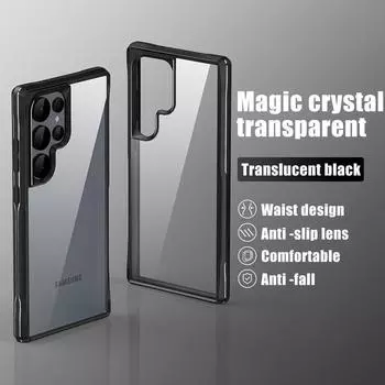 Для Samsung S24 S23 Ultra A55 A54 A35 A25 A15 гибридный прозрачный мягкий противоударный акриловый защитный чехол для телефона Samsung S24 чёрный